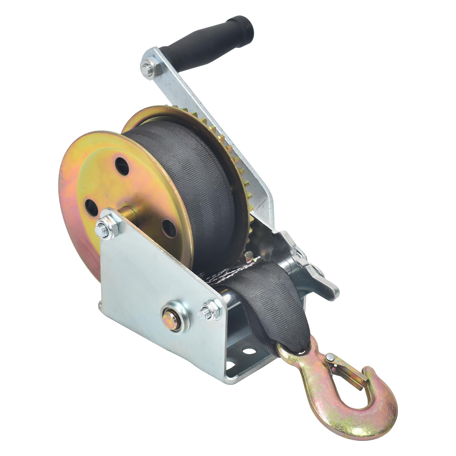 Amazon.co.jp: Kaitou ハンドウインチ 手動 ベルト式 540kg 1200LBS 手